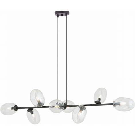 Lustre Emibig Pandora 8xE14 verre transparent noir Ø140 (1/5)