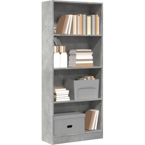Bücherregal Betongrau 60x24x143 cm Holzwerkstoff