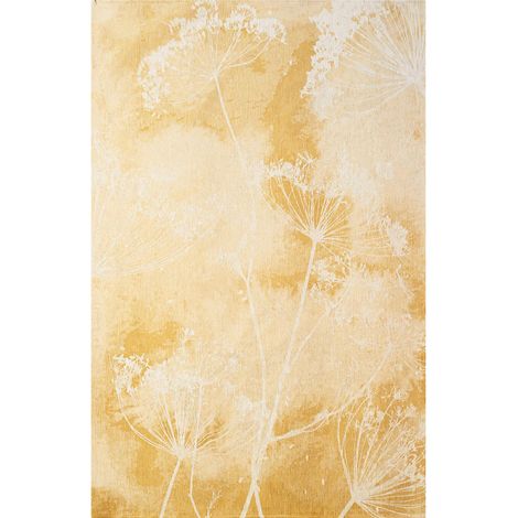 Tapis intérieur extérieur jaune motif botanique antidérapant - 80 x 150 cm (1/5)