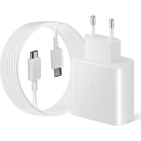 Chargeur Super Rapide USB-C 45 W, Type C Prise Secteur Rapide avec 2 m 5A Câble USB C pour Samsung Galaxy S25 S24 S23 S22 S21 S20 Ultra/Plus/FE, Note20/10+, A72 A55 A54, Tab S10+ S9 S8 S7 Ultra (1/5)