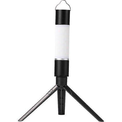 Lampe torche télescopique LED multifonctionnelle rechargeable pour le camping, avec écrous pour trépied et outils de table.