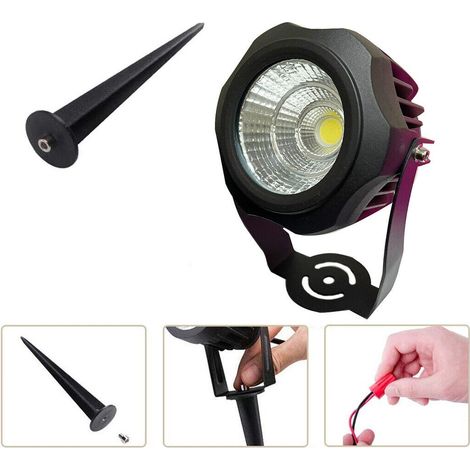 FARETTO COB LED con PICCHETTO 20W Lampada Segnapasso Esterno Orientabile IP65 Bianco Caldo (1/5)