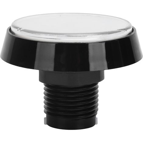 Bouton plat rond de 60 mm avec voyant LED, interrupteur à 3 pieds pour console de jeux de type grue, blanc (1/5)