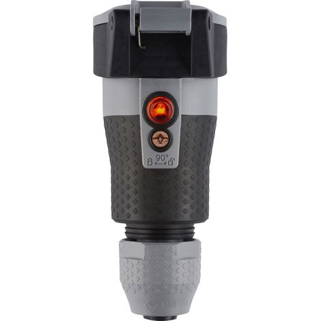 ABL Schutzkontakt-Kupplung Professional 1590, 250V 16A IP54, Kunststoff, Grau (1/5)