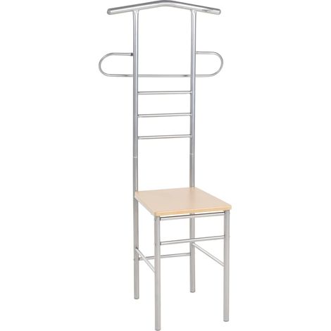 Vidaxl – Lot de 2 chaises valet de nuit en métal – Dimensions 52 x 40 x 120 cm – Design industriel marron clair et gris argenté (1/6)