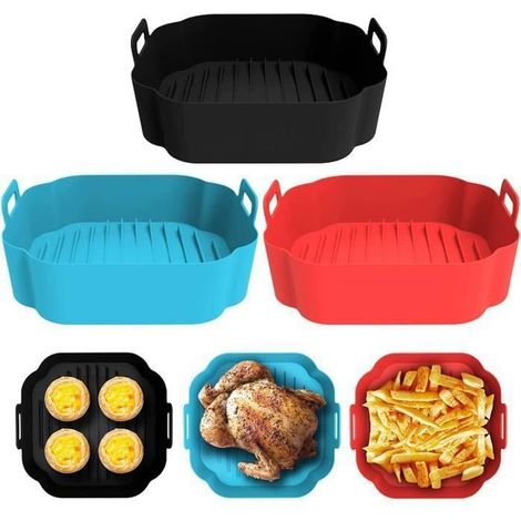 Accessoire Friteuse - MARSEE - 3 Pièces - Panier en Silicone - Compatible Micro-ondes - Moules à Gâteaux (1/4)