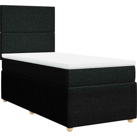 Maison Exclusive - Giroletto a Molle con Materasso Nero 100x200 cm in Tessuto (1/5)
