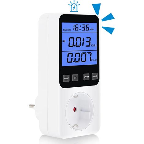 Compteur d'électricité pour installations photovoltaïques de balcon, compteur de consommation avec 14 modes de surveillance, protection contre les surcharges et limiteur de puissance 3680 W pour mini- (1/5)