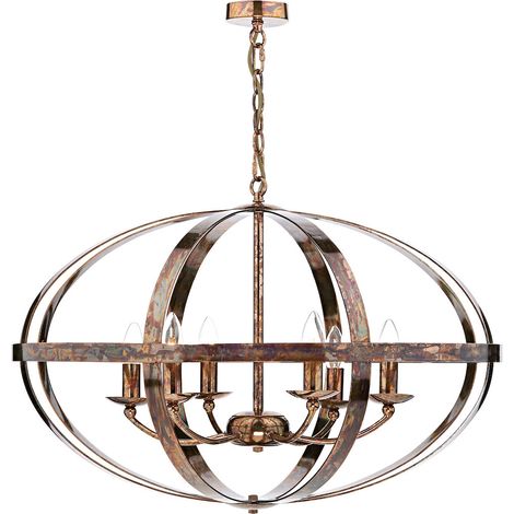 DAR SYMBOL - Suspension Cage Cuivre Pétrole, 6x E14 (1/5)