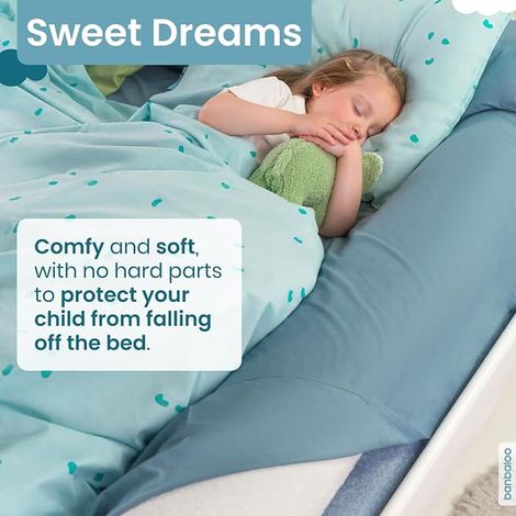 Bed Bumper - Foam Railing with Non-Slip Cover, Waterproof, Fall Arrest System for Children, Babies, Folding Beds. Passive Safety Cushion. (1/2)