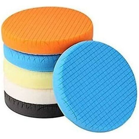 Polissage Pad, 5 Pièces 150mm/6 Pouces Éponge de Polissage Kit de Polissage pour Voiture Polisseur Tampon Pad/pour RO/DA Double Action polisseuse Polissage (1/5)