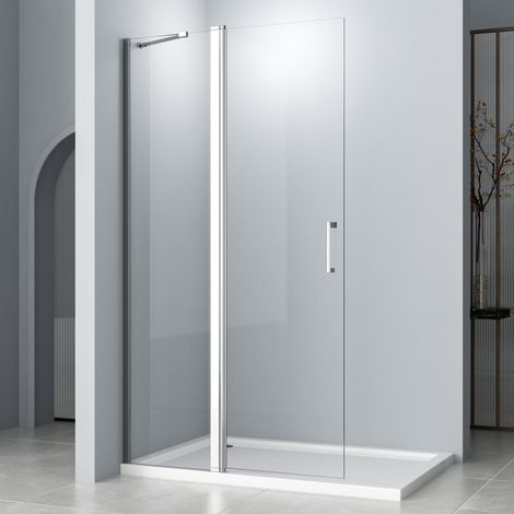 Walk-in Dusche 120cm Pendeltür Duschwand Duschabtrennung Duschtrennwand Pendeltür Dusche aus 6mm NANO Easy-clean-beschichtung Glas, Höhe 185cm (1/5)