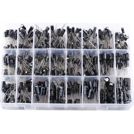 Kit de Condensateurs. 500pcs Condensateur Électrolytique 24 Valeurs Micro Condensateurs Radial en Aluminium 16V-50V 0.1uF〜1000uF pour l'Application Electronique (1/5)