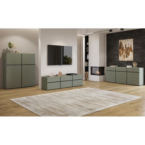 Set di 3 mobili design colore verde salvia per soggiorno collezione HAVANA.