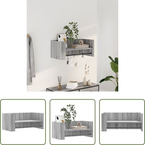 Holzregal - Wandregal Grau Sonoma 70,5x35x30,5 cm Holzwerkstoff (1/5)