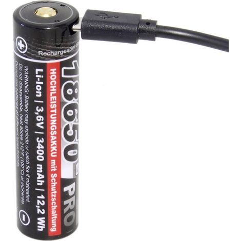 Kraftmax Pro Batería USB USB-C 18650 Li-Ion Negra 3400mAh