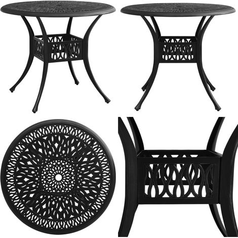 Table de jardin Noir 90x90x74 cm Aluminium coulé - Table De Jardin - Table Extérieure - Mobilier De Jardin - Table Aluminium - Table Ronde - Home & Living (1/5)