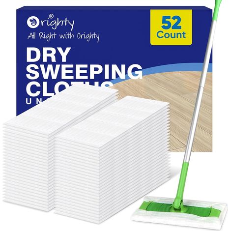 Chiffons de balayage secs, recharges pour balais compatibles avec Swiffer Sweeper, 52 recharges jetables pour dépoussiérage pour le nettoyage et le balayage des sols (1/5)