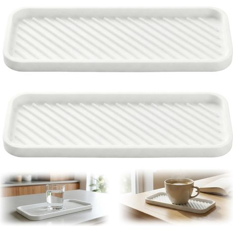 2 Pièces Tapis Égouttoir,Silicone,Strié,Antidérapant,Cuisine Salle De Bain (1/5)