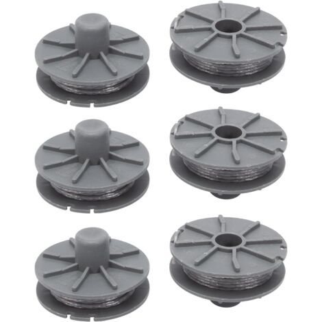 5307-20 Bobina di filo di ricambio per decespugliatore, 6 pezzi - Diametro: 1,6 mm - 6,1 m - Per modelli 9805, 9806, 9807, 9808, 9809, 9827, 8846