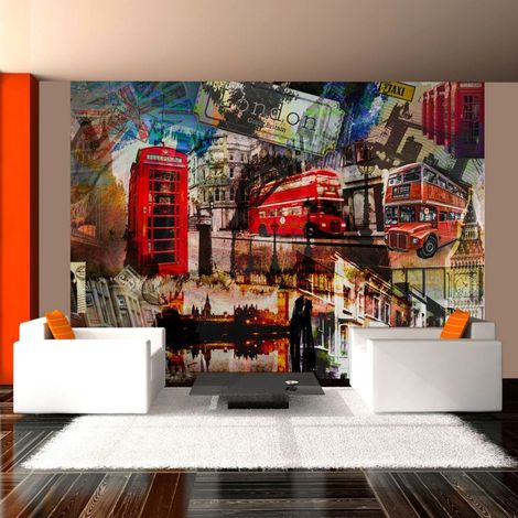 Papier peint Londres collage - 250 x 193 cm (1/4)