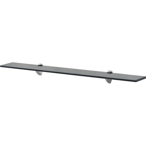 Étagère Tablette en Verre 80 cm Noire à fixer pour une décoration moderne et épurée (1/4)