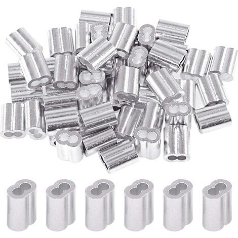 Lot de 200 manchons à sertir en aluminium 2,5 mm pour câble métallique et câble (200 pièces) (1/5)
