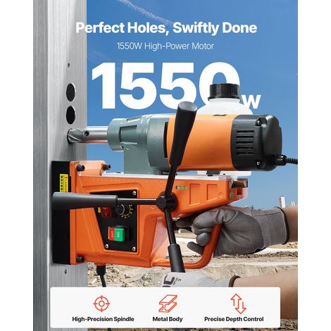 Perceuse Magnétique Diamètre 50 mm Profondeur 50 mm Carotteuse à Diamant 1550 W 13000 N 500 tr/min Perceuse à Colonne Trou Net pour Rénovation Maison Construction de Navire Chemin de Fer Pont (1/5)