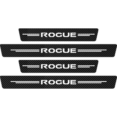 (Pour Rogue) Lot de 4 autocollants de protection anti-rayures pour seuils de portières Nissan Rogue,imitation fibre de carbone Décoration du logo Nissan Rogue (1/3)