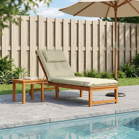 vidaXL Coussin de transat GEMERT 100 % polyester Crème 190 x 50 x 9 cm (1/5)