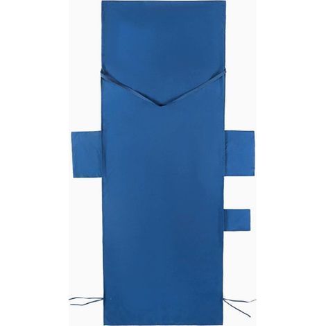 Housse de Coussin de Remplacement pour Chaise Longue Suspendue, 212x75cm, D'Extérieur Bleu Imperméable, avec Organisateur Double Face pour la Plage (1/5)