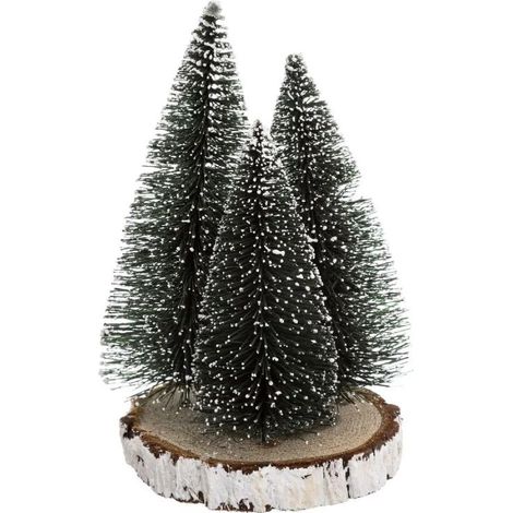 Paris Prix - Lot De 3 Sapins De Noël Déco rondin 20cm Vert
