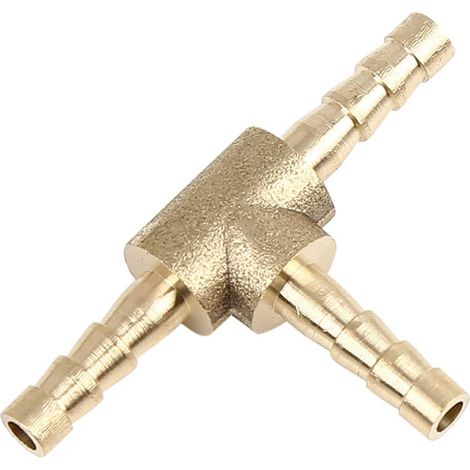 Raccord Laiton 4mm Té 3 Voies pour Tuyau Huile Air Eau Diamètre Intérieur 12mm, Résistant Corrosion, Haute Température, Haute Pression (1/5)