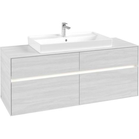 VB WTUS Collaro C088B0 1400x548x500mm avec cloche. 4 Ausz. WT m.tig Bois blanc