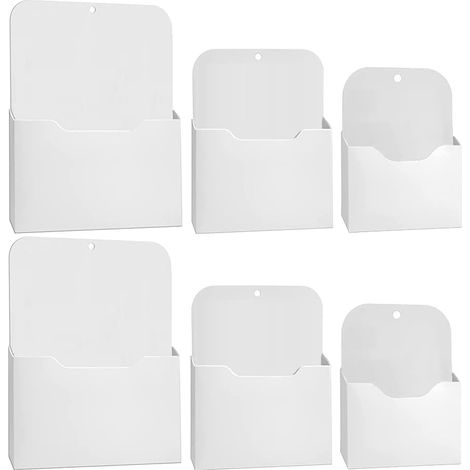 Lot de 6 Porte-Fichiers MagnéTiques Lettre Porte-Papier MagnéTique Courrier Porte-Fichiers Poche de Rangement (S/M/L) (1/5)