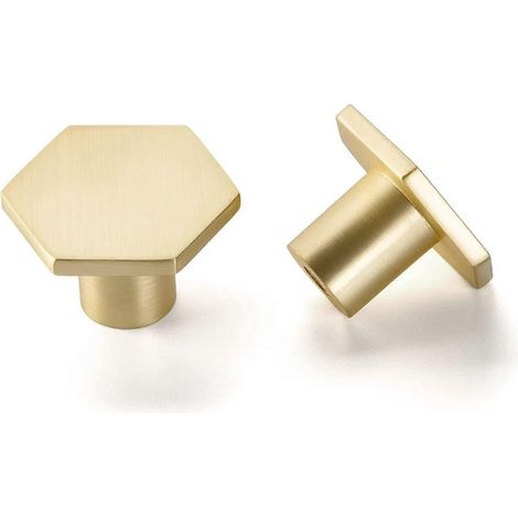 Poignées de placard dorées x10, boutons de tiroir en alliage de zinc, poignée de porte dorée, quincaillerie de meuble, finition or, pour armoire et commode (1/5)