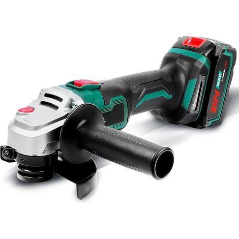Meuleuse D'angle Brushless, Meuleuse d'angle sans fil 20 V, Vitesse à Vide 8000 trs/min(Ø Disque à Ébarber/à Tronçonner:125 mm), 1 Batterie lithium-ion 20V 4.0Ah et 1 chargeur (1/5)