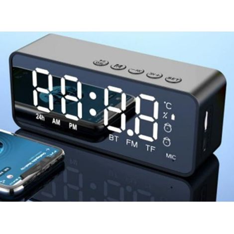 G50 Mini Enceinte Bluetooth Miroir Portable Réveil à Carte