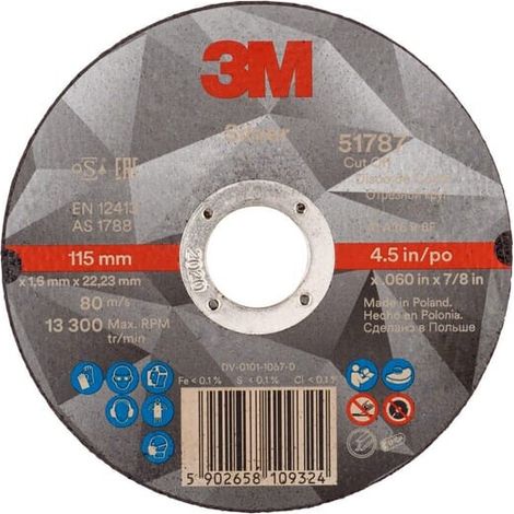 Disco de corte 51787 T41 115x1,6x22,23 mm 3M 7100139229