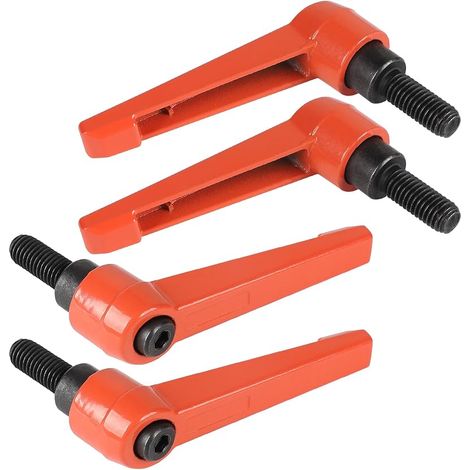 4pcs Poignées de Serrage Réglables M8-20mm, Vis avec Poignée de Serrage M8, Levier de Serrage Rapide en Acier, Orange (1/5)