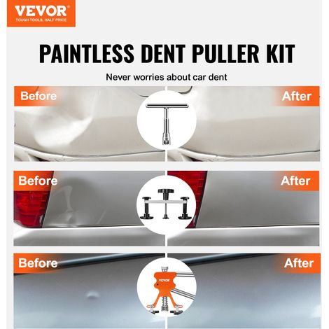 Outils de Débosselage sans Peinture 69PCs Kit Débosselage Carrosserie avec Pont Extracteur Doré Marteau Coulissant Pistolet et Bâtons de Colle Languettes Réparation de Carrosserie sans Dommage (1/5)