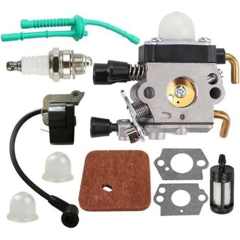 1 Kit Carburateur, Bobine d'allumage, Filtre pour STIHL FS38 FS45 FS55 KM55, Pièces détachées débroussailleuse (1/4)