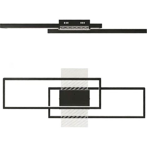 Plafón LED rectangular 43W 70x30 cm 3000-6000K 4600 lm negro con mando MODENUIT (1/5)