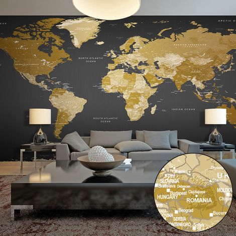 Fotomurale adesivo - World Map: Modern Geography II - 490x280 (1/4)