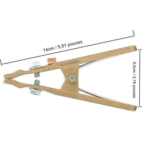 Pince de Masse Soudure, 260A Mâchoire Lourde en Laiton, Pince de Terre de Soudage pour Poste de Soudage Welder (1/2)