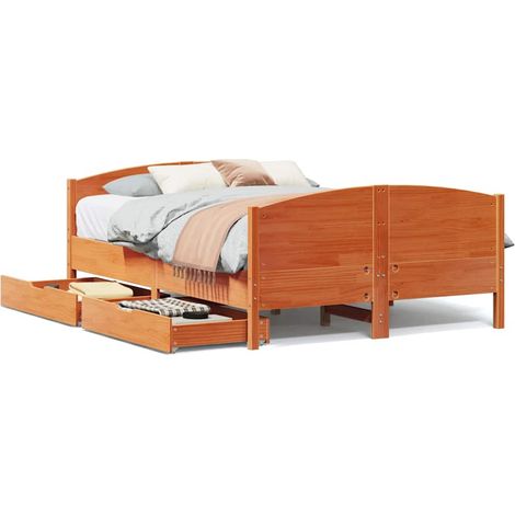 Maison Exclusive - Letto senza Materasso Marrone Cera 120x190 cm in Legno di Pino