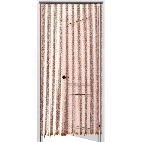 52 Strands Rideau perlé en bambou pour ouverture de porte, Fait à la main, Bambou et bois, Style bohème, Pour porte d'entrée et chambre à coucher, 200 x 90 cm (1/5)