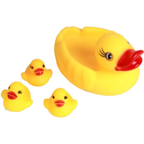 4 canards de bain bébé, jouets flottants pour piscine, cadeau pour nouveau-né et enfant, jouet de plage et douche. (1/4)