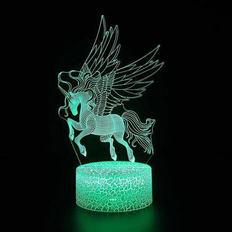 Lampe à illusion 3D, 7 couleurs à changement optique, lumière tactile, USB et télécommande, style Art Déco, pour une ambiance romantique (1/5)