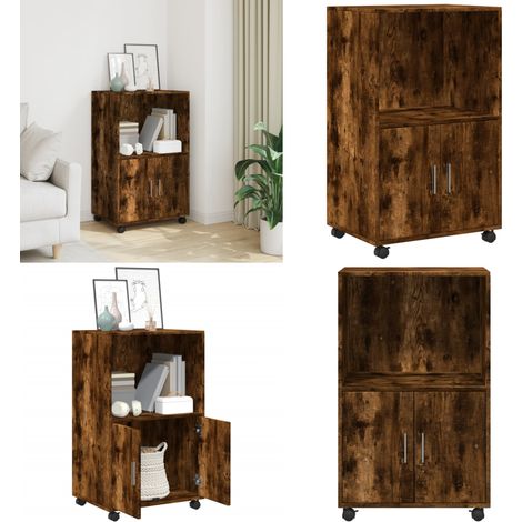 vidaXL Rollschrank Räuchereiche 55x40x91 cm Holzwerkstoff (1/5)
